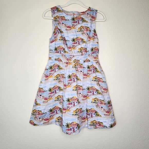 Boden Ivory Paradise Bay Sleeveless Smocked Waist Mini Dress 6P - Picture 3 of 7